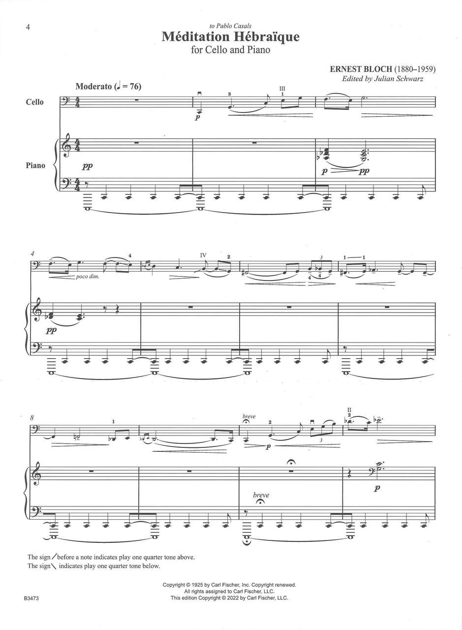 Bloch, Meditation hebraique (Schwarz) (Carl Fischer)