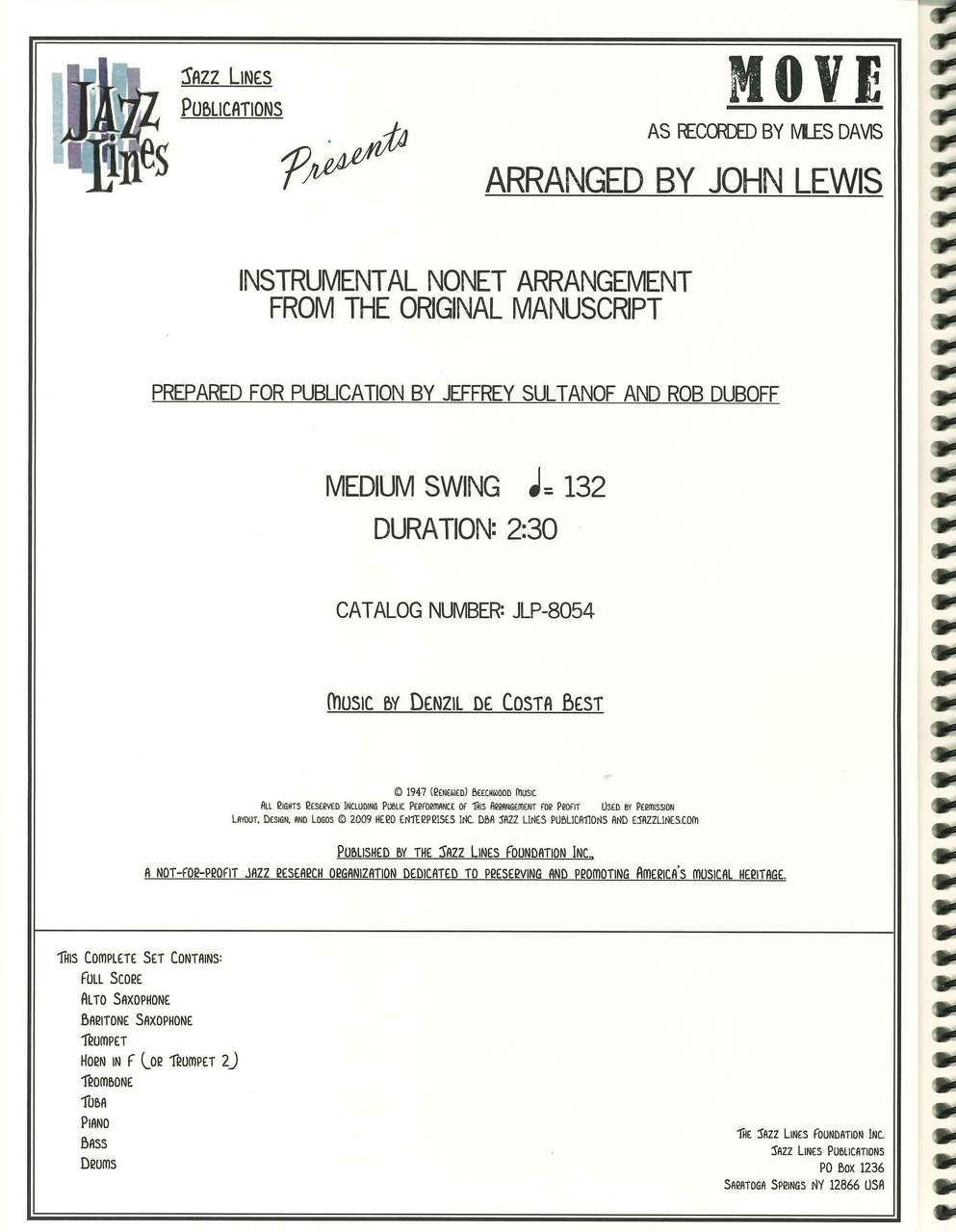 Davis,M., Birth of the Cool: Set (Jazz Lines Publications)