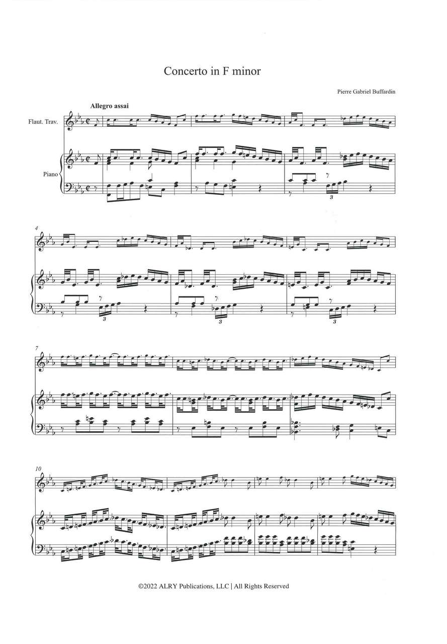 Buffardin, Concerto in f minor (Alry Publications)
