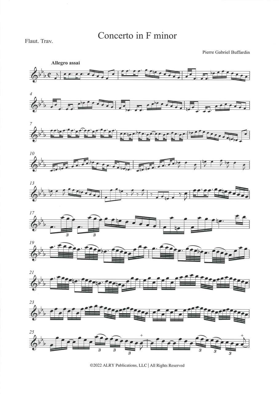 Buffardin, Concerto in f minor (Alry Publications)