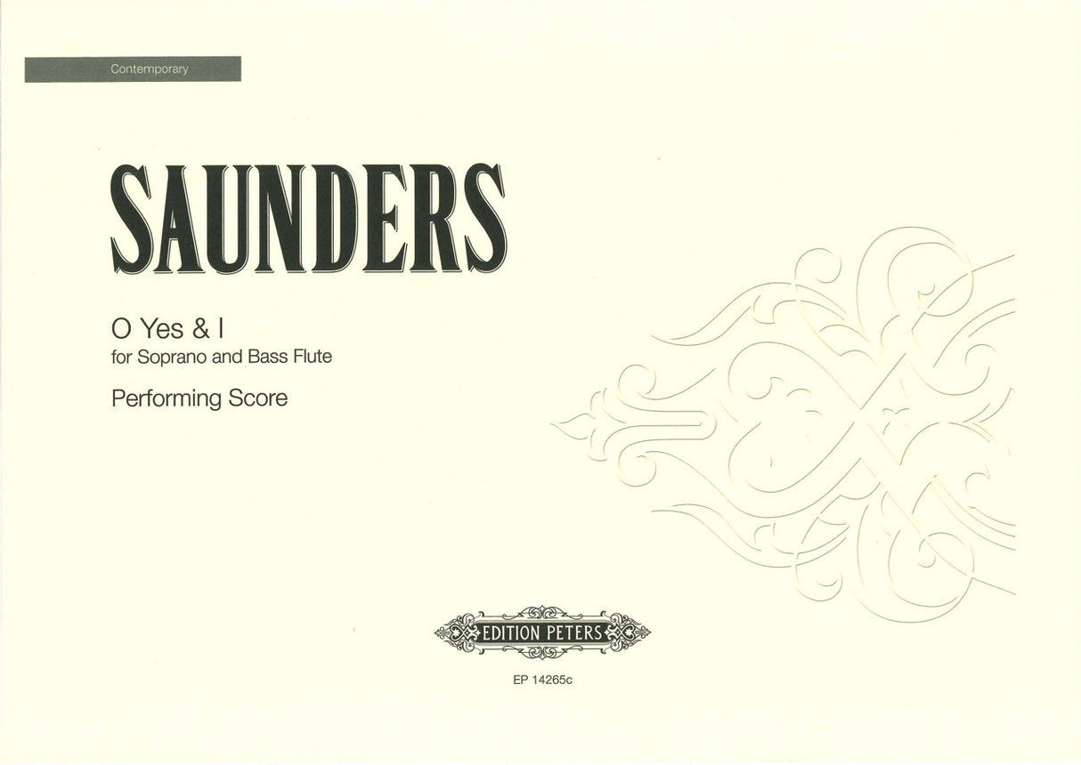 Saunders, O yes & I, Sop, Bass Fl (Peters)