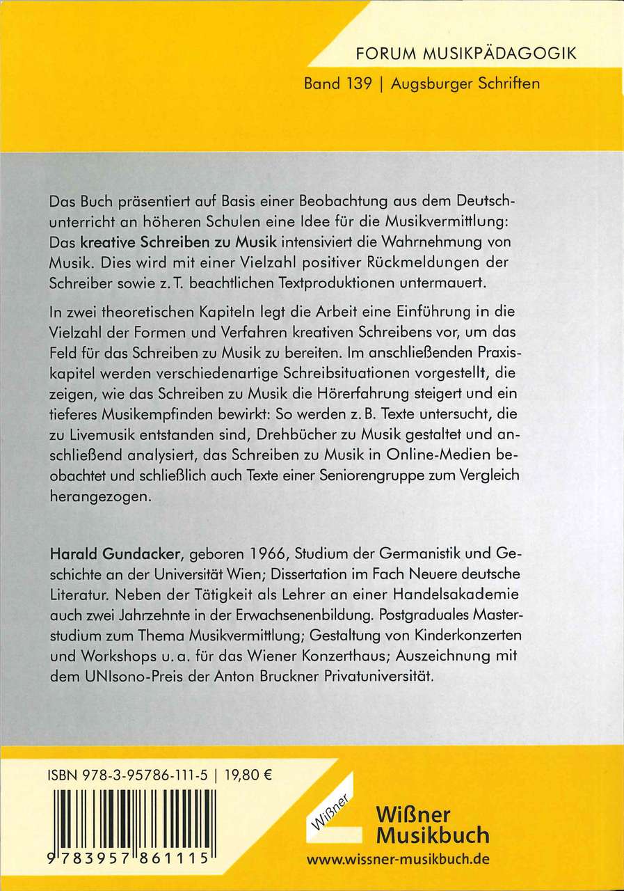 Gundacker, Wort zum Ton: Musikvermittlun (Wissner)