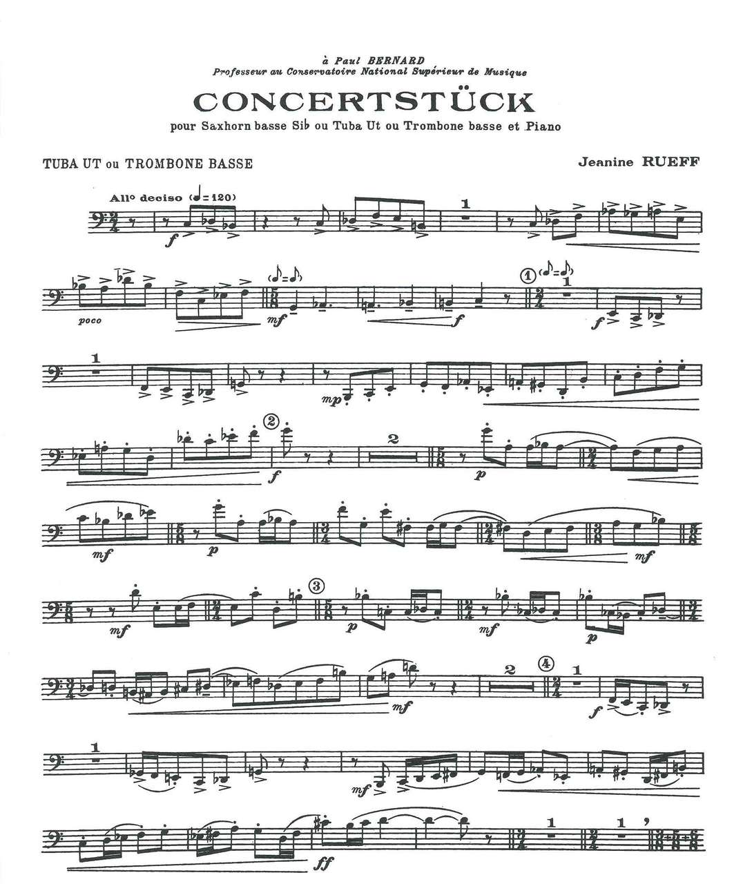 Rueff, Concertstuck (BTbn/Tba/Saxhorn,Pf (Leduc)