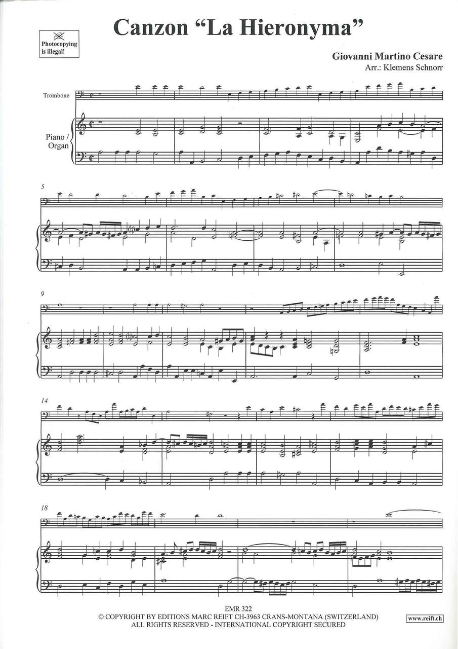 Cesare, Canzon 'La Hieronyma' (Tbn,Kbd) (Marc Reift)
