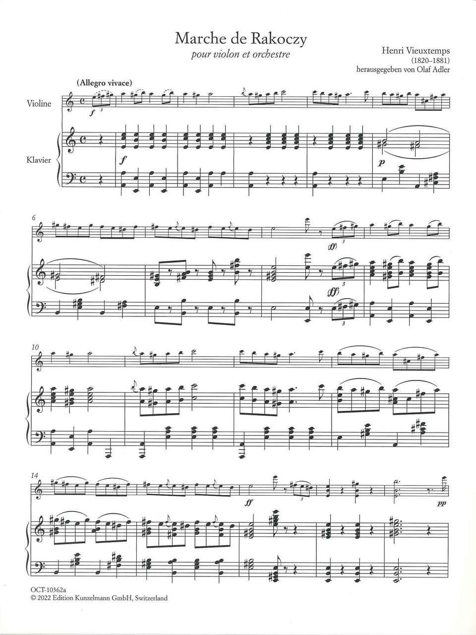 Vieuxtemps, Rakoczi-Marsch (Kunzelmann)