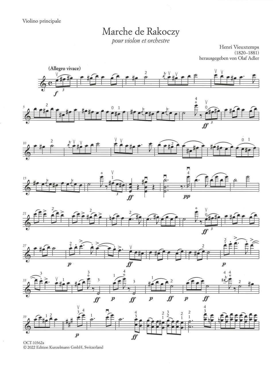 Vieuxtemps, Rakoczi-Marsch (Kunzelmann)