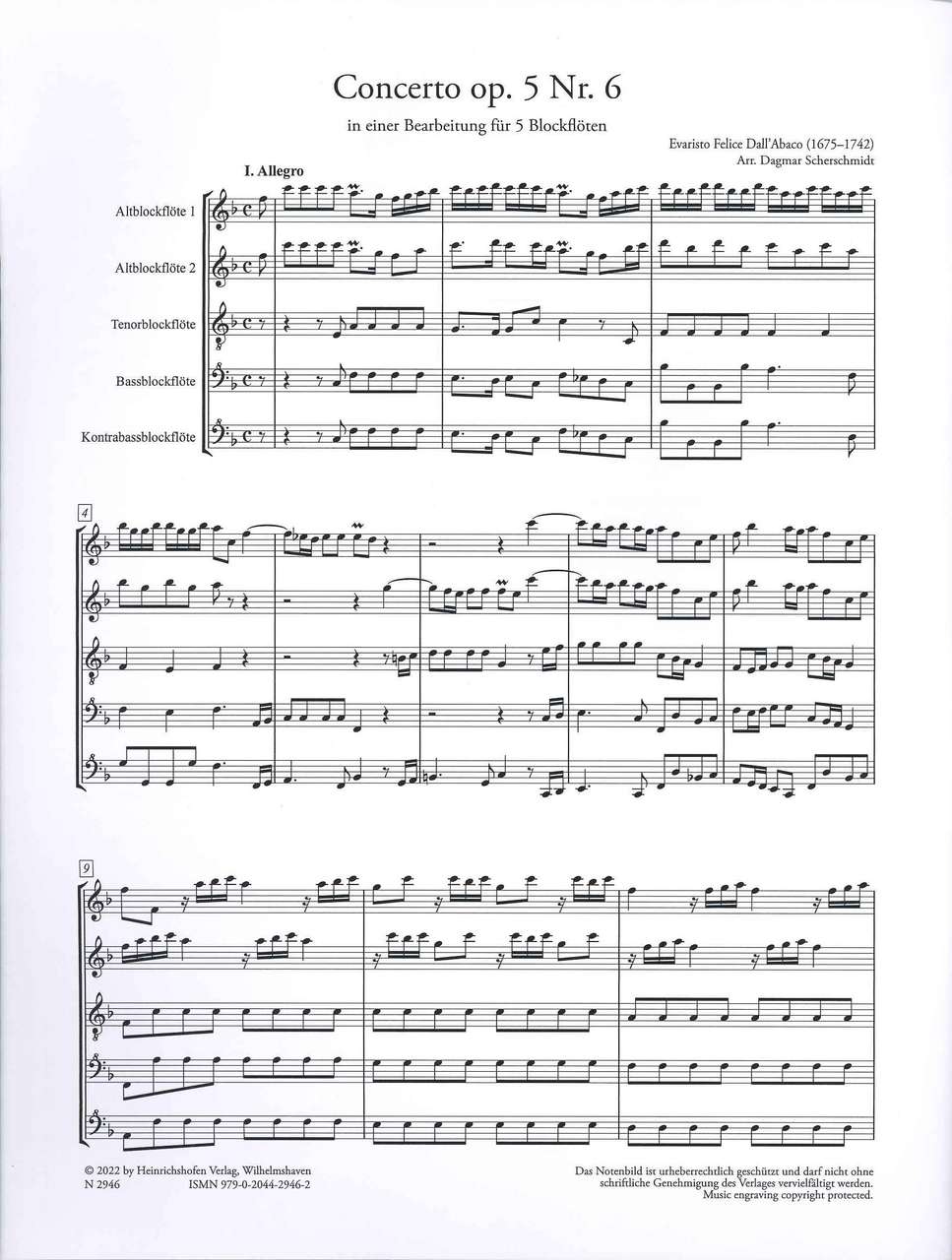 Dall'Abaco, Concerto op. 5/6 (Heinrichshofen)