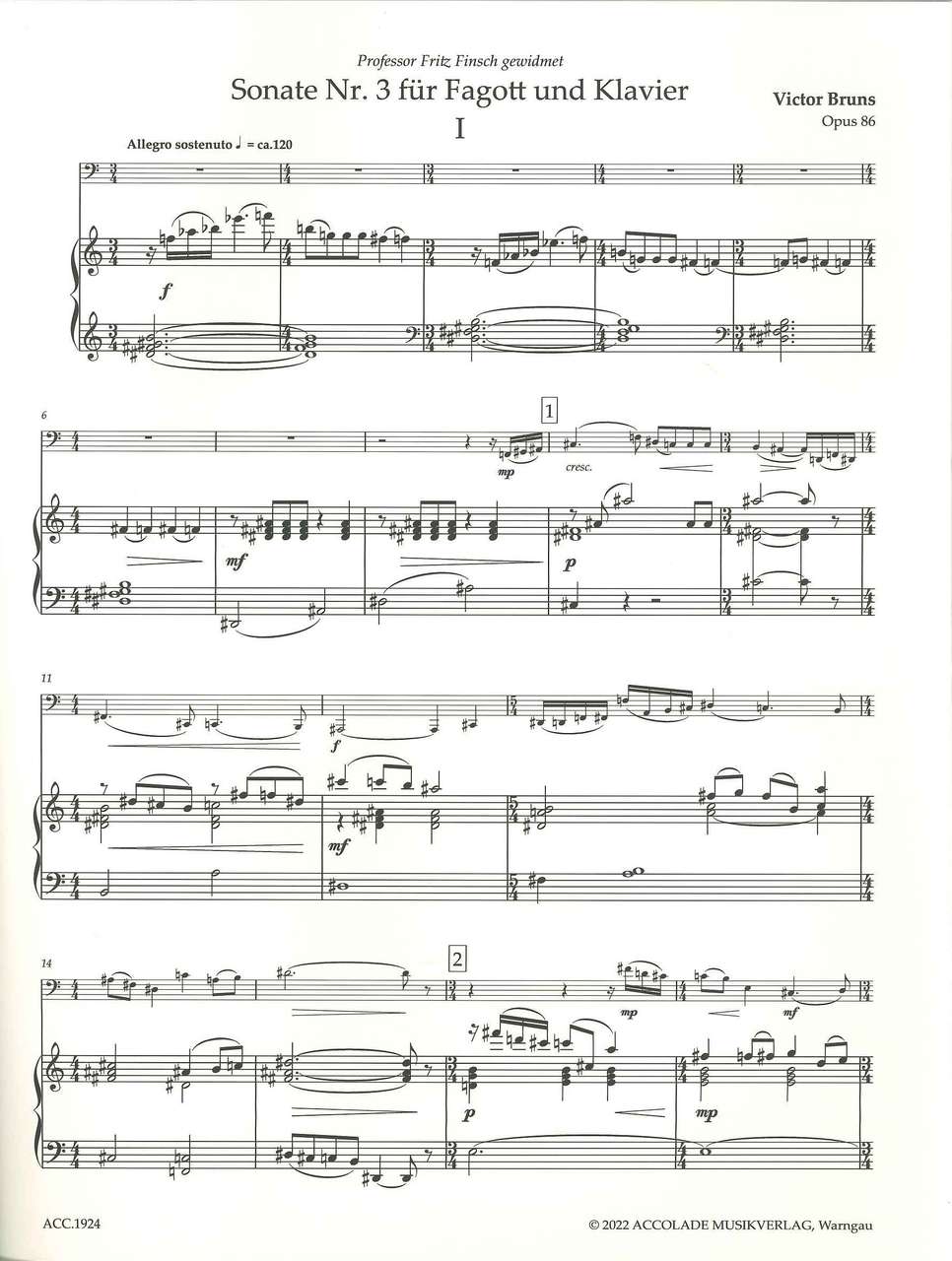 Bruns, Sonata No. 3, op. 86 (Accolade)