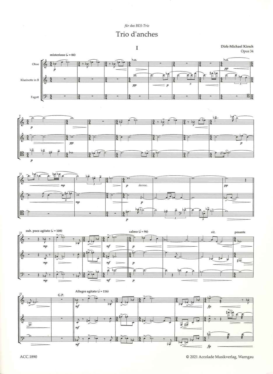 Kirsch, Trio d'anches op. 34 (Ob,Cl,Bn) (Accolade)