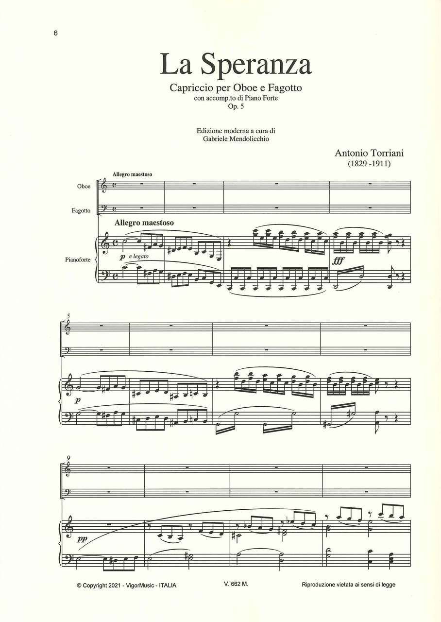 Torriani, La Speranza: Capriccio op. 5 (Vigormusic)