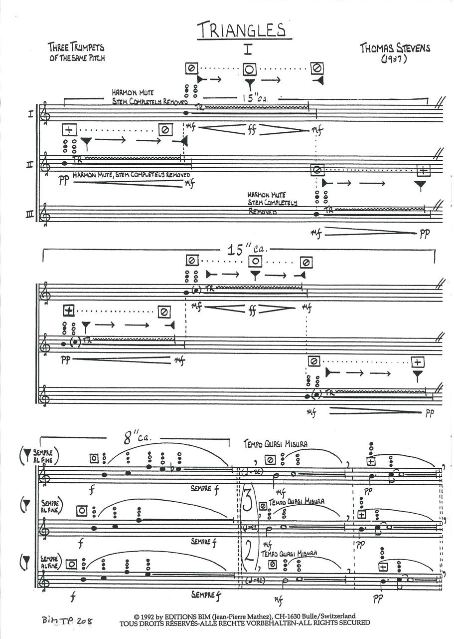 Stevens, Triangles I, for 3 Trumpets (Bim)