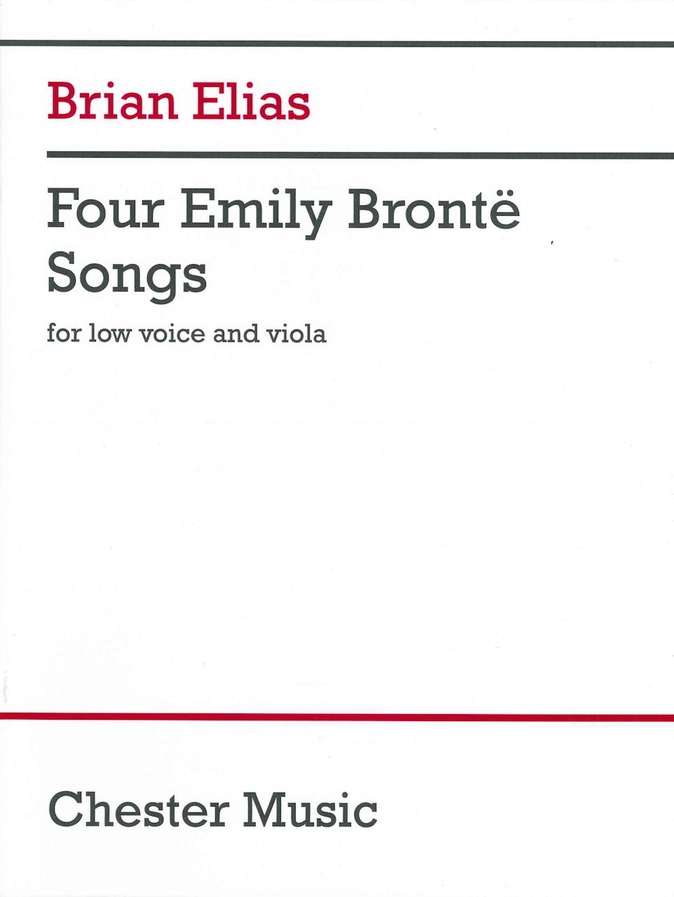 Elias, 4 Emily Bronte Songs (Low,Va) (Chester)