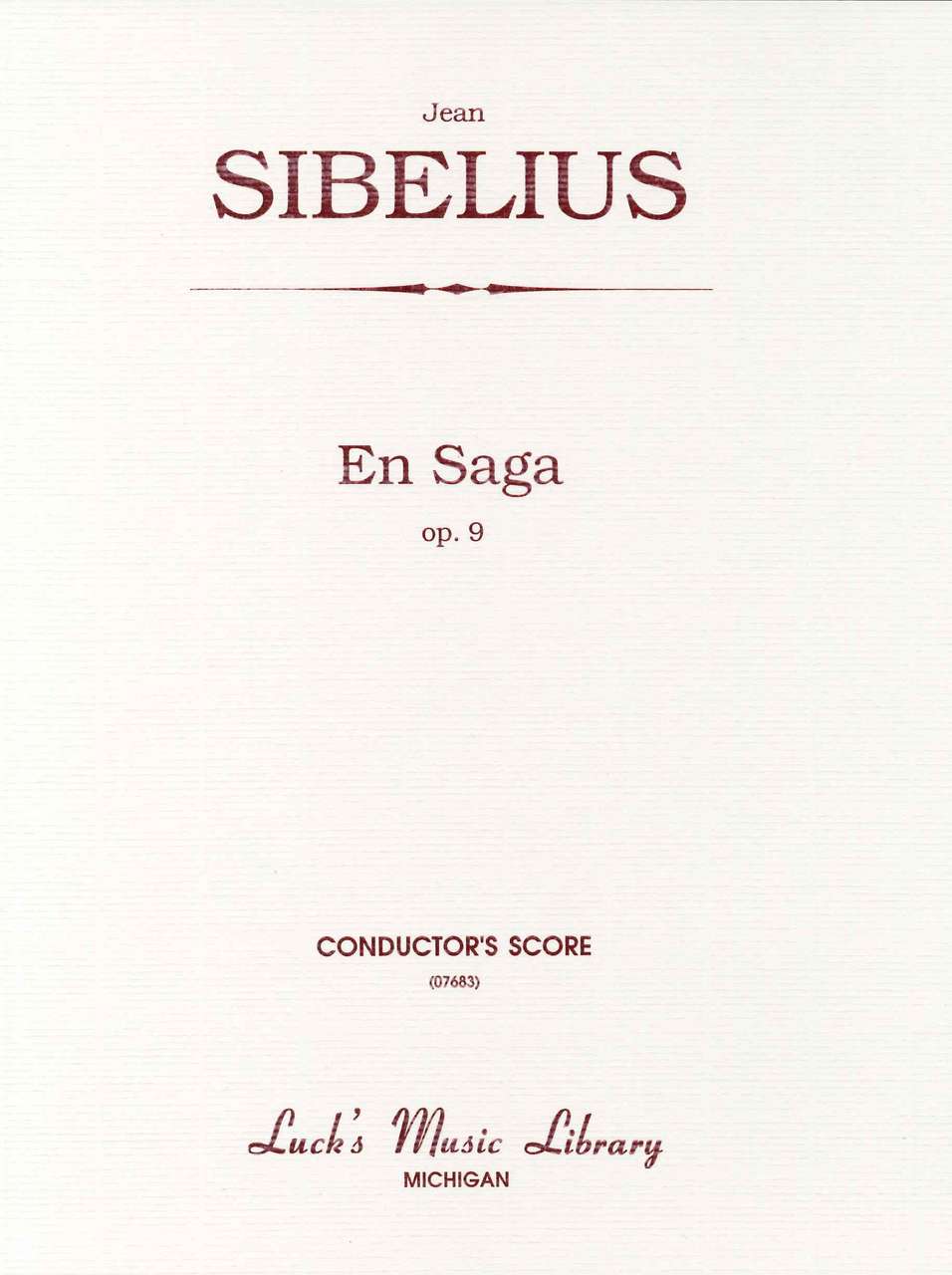 Sibelius, En Saga, op. 9: Full Score (Luck's Music)