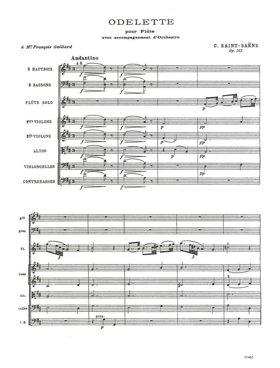 Saint-Saens, Odelette op. 162 Full Score (Luck's Music)