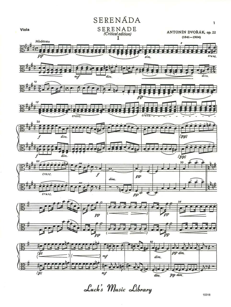Dvorak, Serenade op. 22 (Luck's Music)