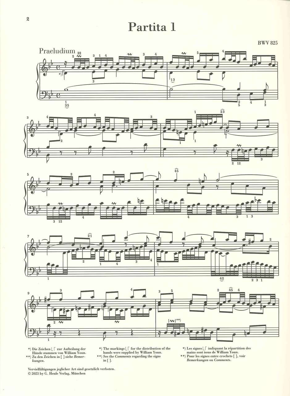 Bach, Partita 1 B-dur, BWV 825 (Henle)