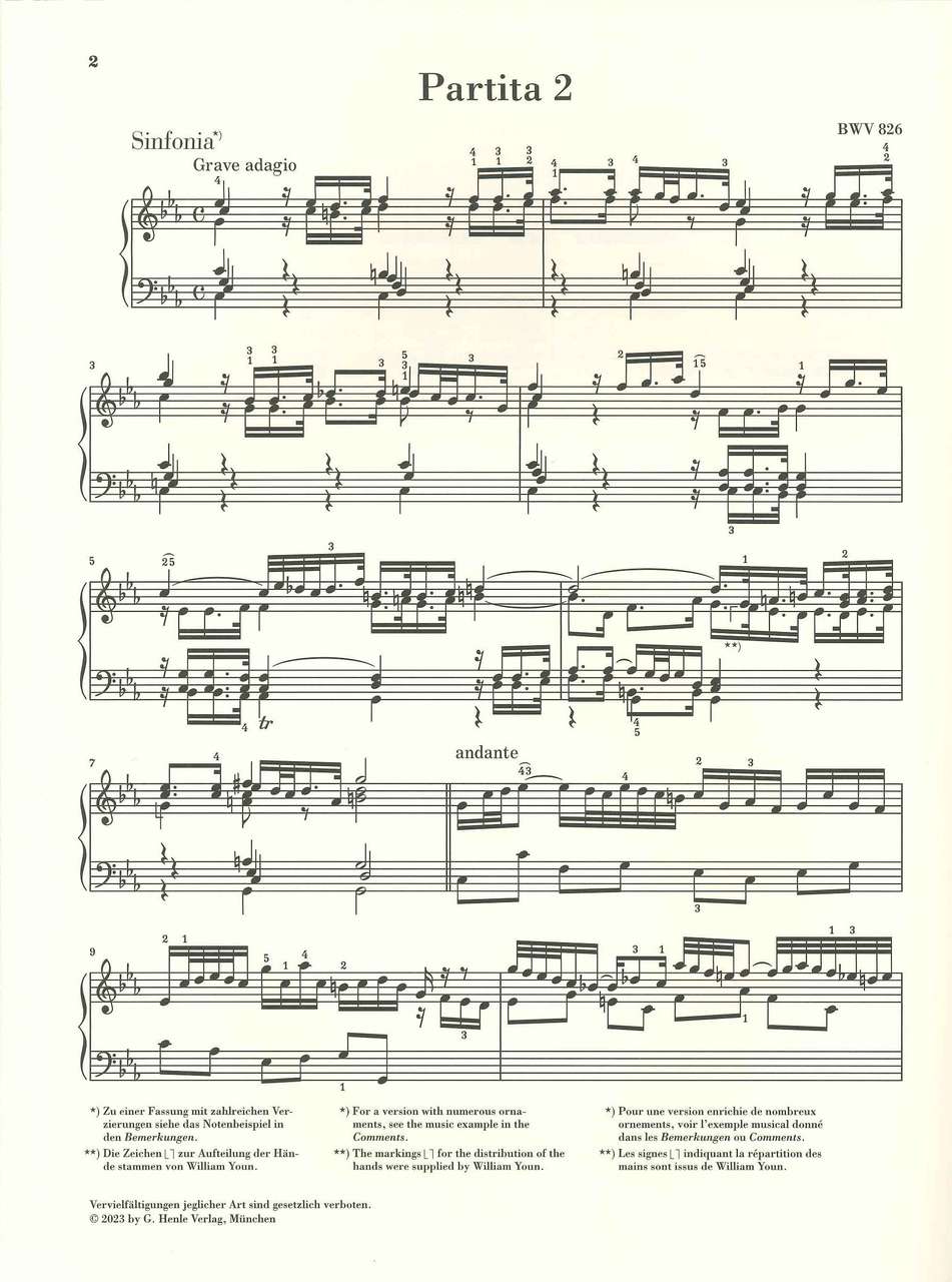 Bach, Partita 2 c-moll, BWV 826 (Henle)