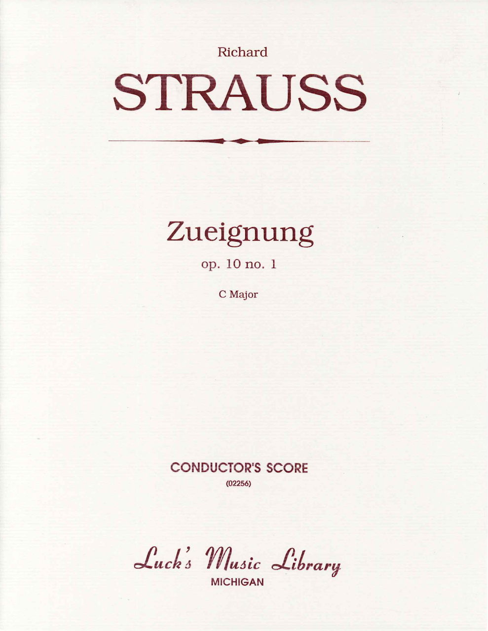 Strauss,R., Zueignung op. 10/1 in C Scor (Luck's Music)