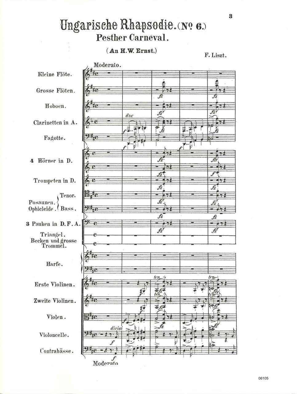Liszt, Hungarian Rhapsody No. 6 Score (Luck's Music)