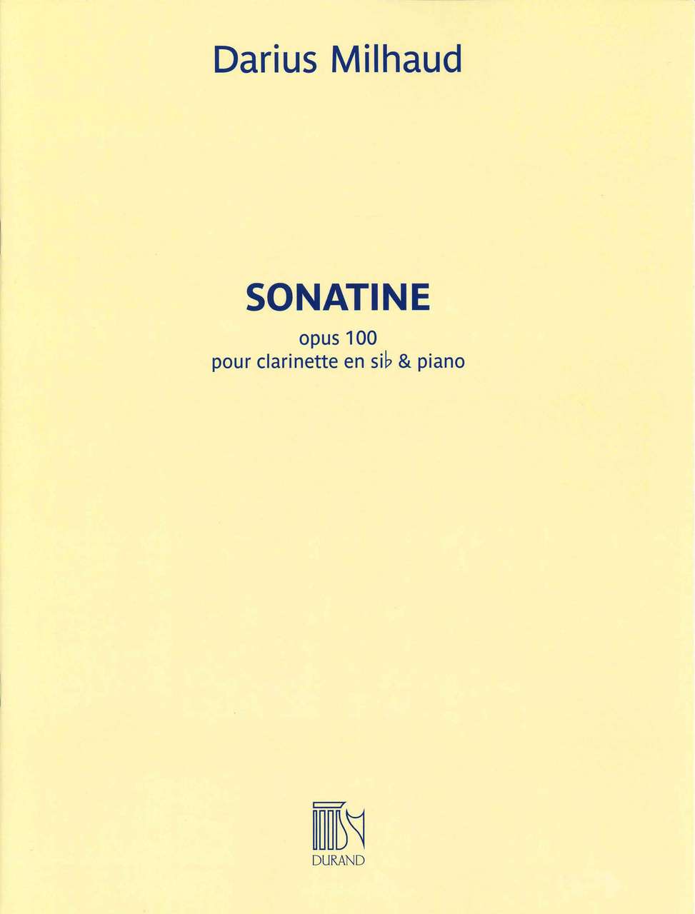 Milhaud, Sonatine op. 100 (rev.) (Durand)