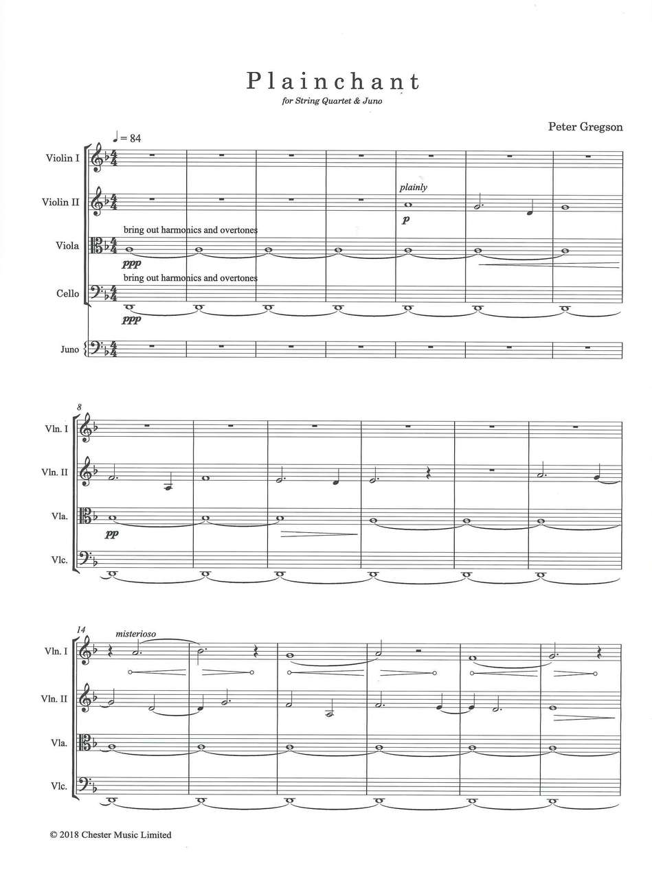 Gregson,P., Plainchant (Score,Parts) (Chester)
