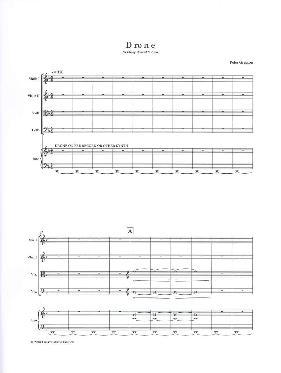 Gregson,P., Drone (Score,Parts) (Chester)