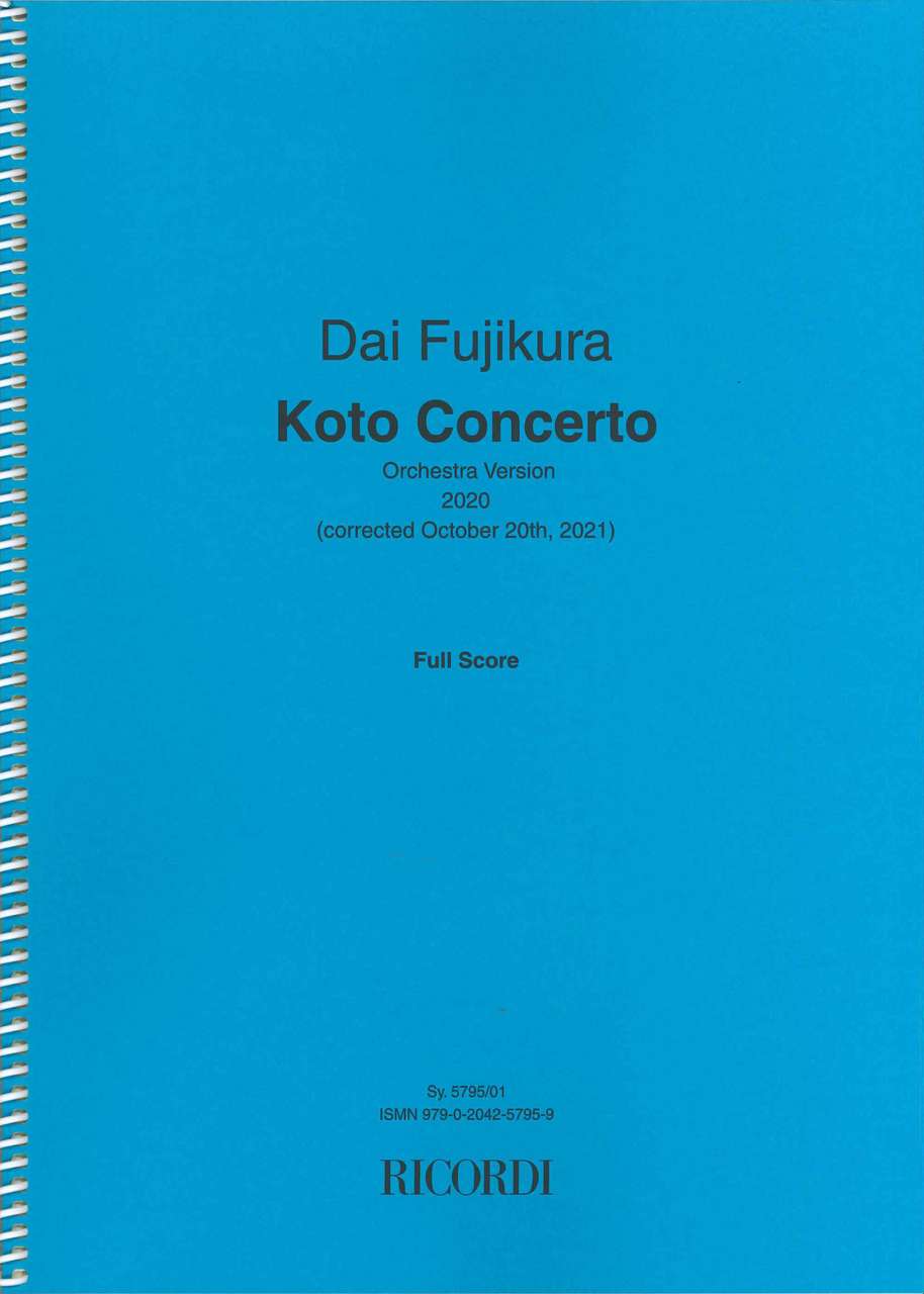Fujikura, Concerto for Koto (Ricordi)