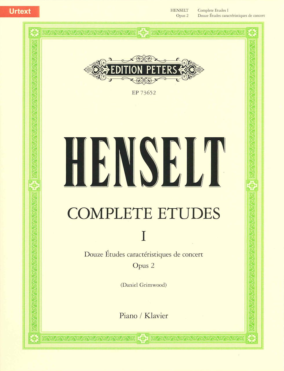 Henselt, Complete Etudes 1: 12 Etudes (Peters)