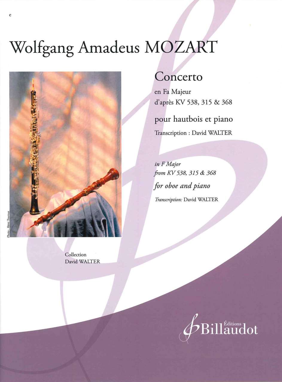 Mozart, Concerto in F KV 538, 315, 368 (Billaudot)