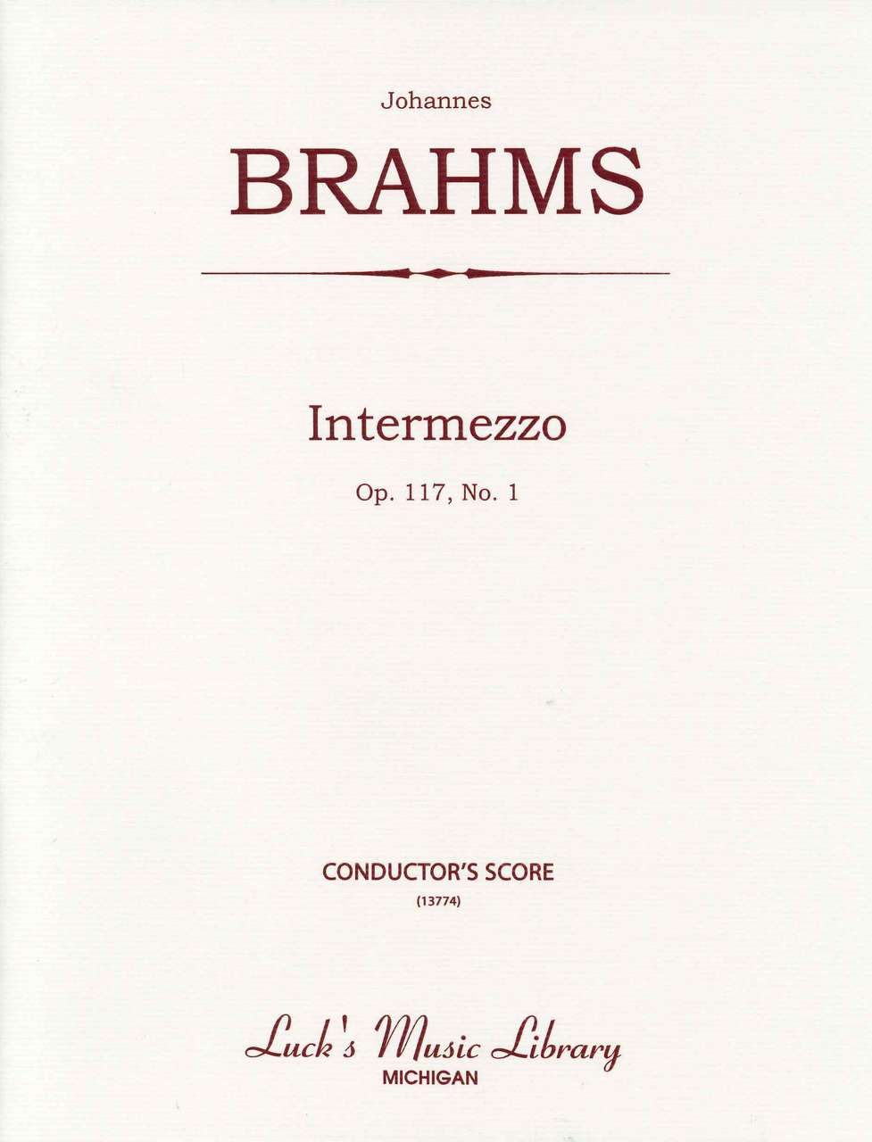 Brahms, Intermezzo op. 117/1 Full Score (Luck's Music)