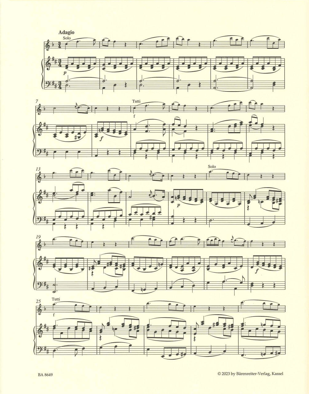Mozart, Concerto KV 622, Adagio (Barenreiter)