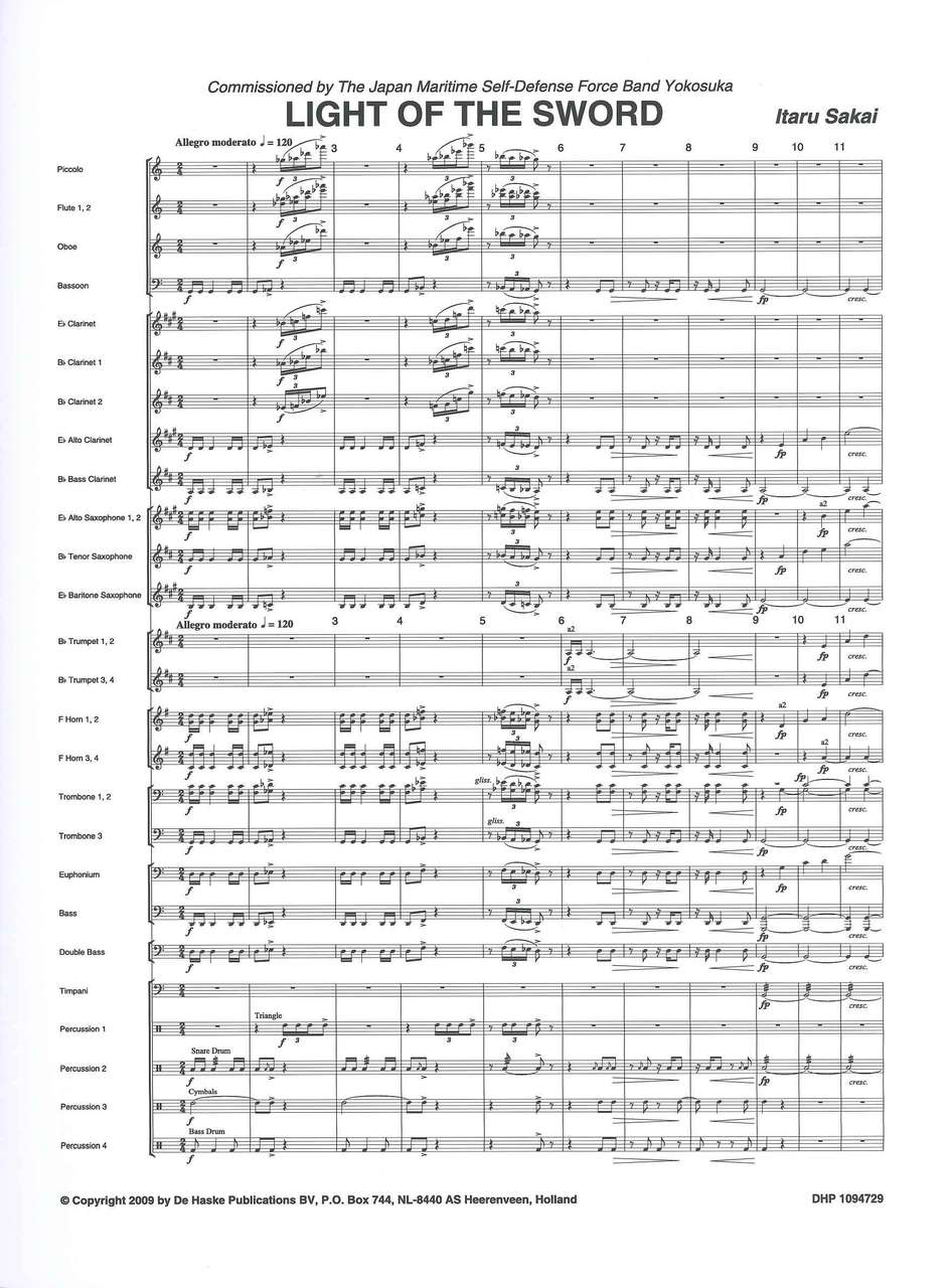 Sakai, Light of the Sword (Score,Parts) (De Haske)