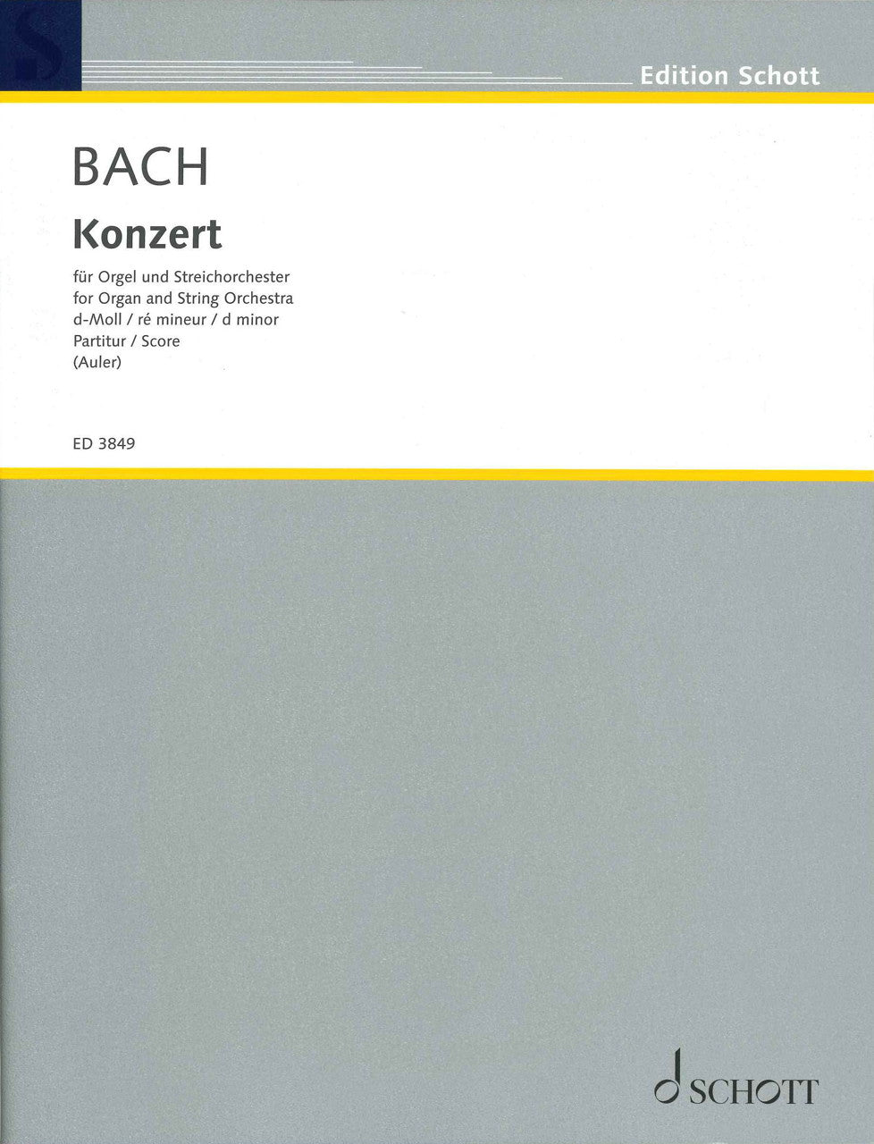 Bach, Concerto in d (Org,Str) Score (Schott)