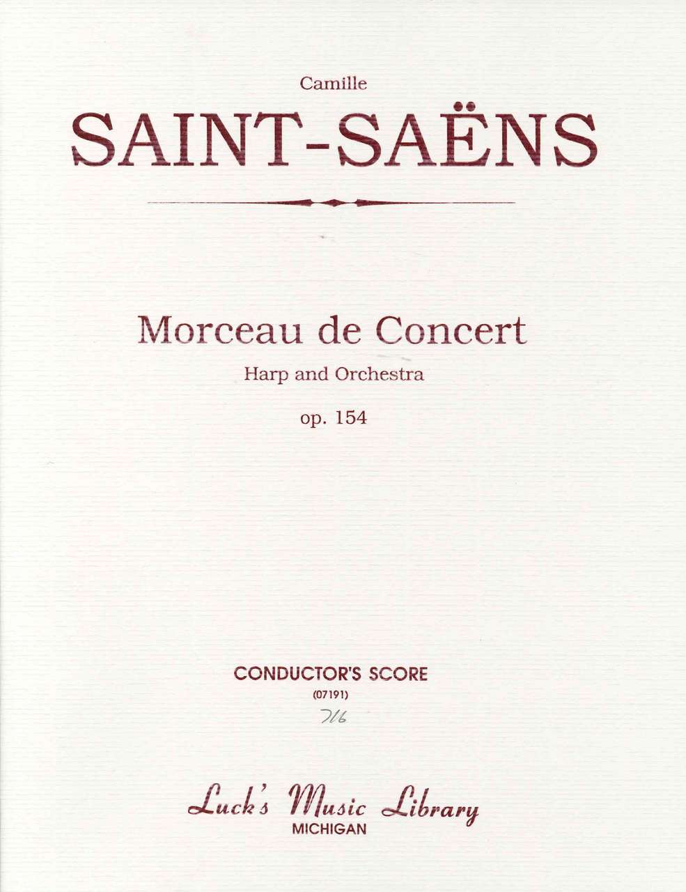 Saint-Saens, Morceau op. 154: Full Score (Luck's Music)