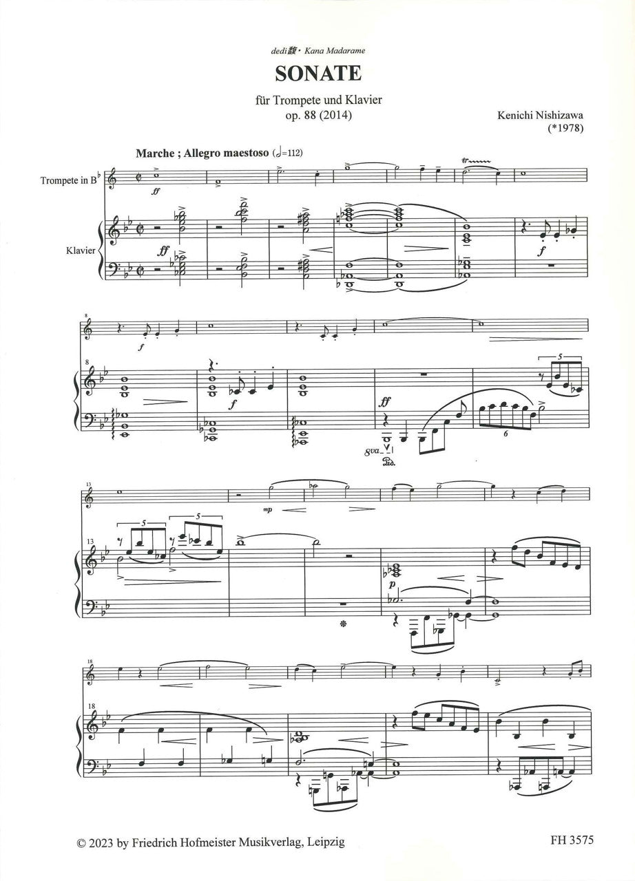 Nishizawa, Sonata op. 88 (2014) (Hofmeister)