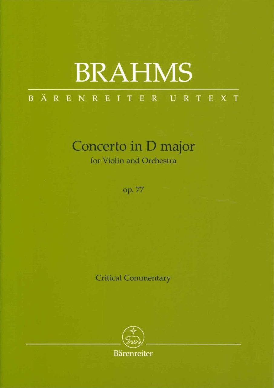 Brahms, Concerto op. 77: Commentary (Barenreiter)