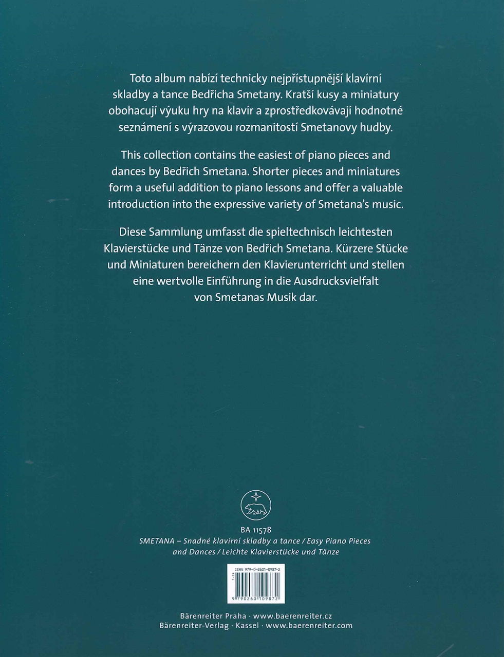 Smetana, Easy Piano Pieces and Dances (Barenreiter)