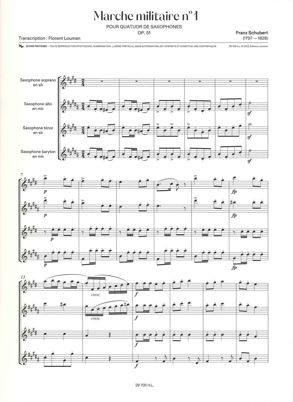 Schubert, Marche militaire No. 1 (SATBr) (Lemoine)
