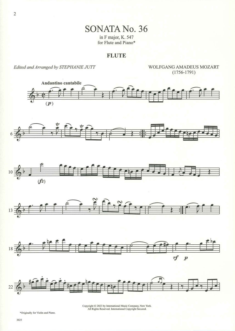 Mozart, Sonata KV 547 in F (IMC)