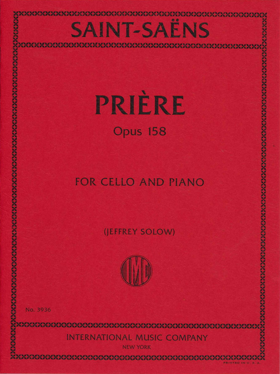 Saint-Saens, Priere op. 158 (Vc,Pf) (IMC)
