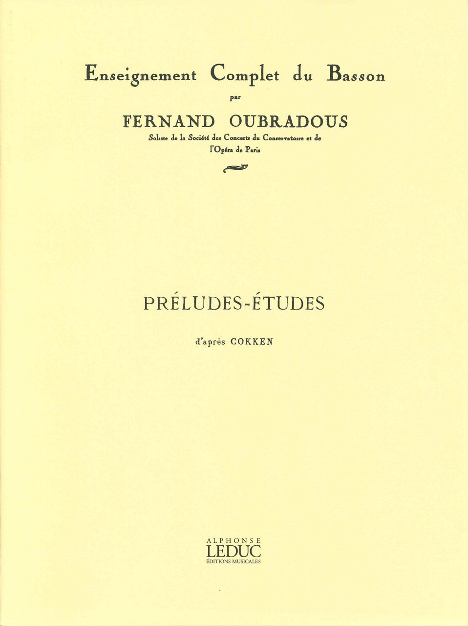 Oubradous,F., Preludes-Etudes d'apres Co (Leduc)
