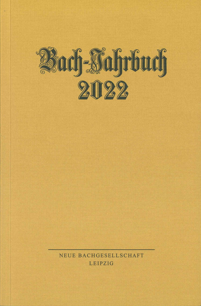 Wollny, Bach-Jahrbuch 108. Jahrgang 2022 (Evangelische Verlagsanstalt)