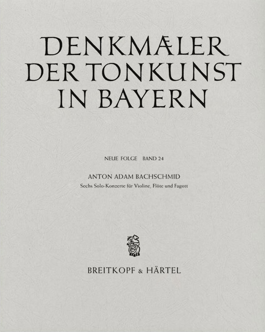 DTB, Neue Folge 24: Sechs Solo Konzerte (Breitkopf)