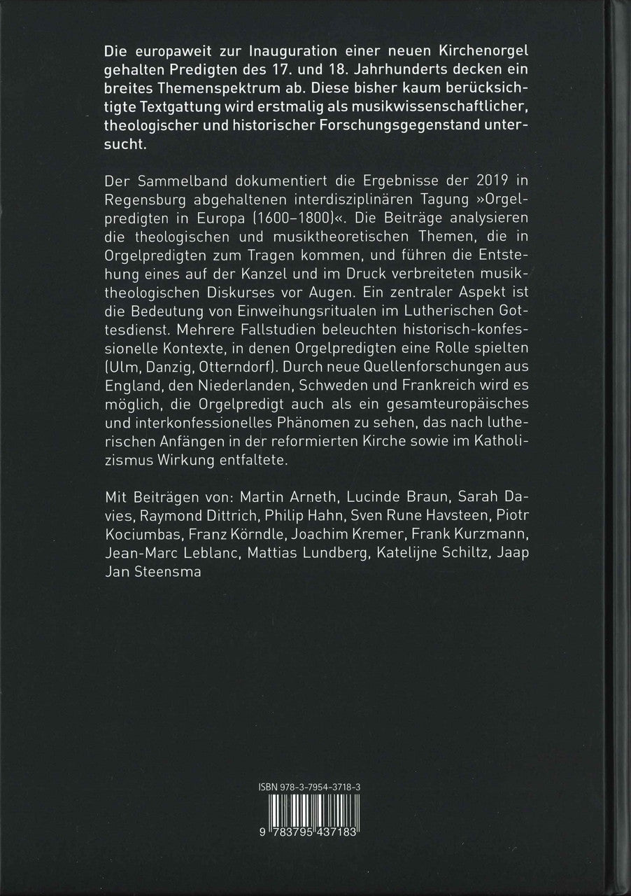 Schiltz, Orgelpredigten in Europa(1600- (Schnell und Steiner)