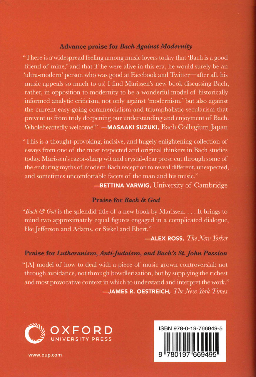 Marissen,M., Bach against Modernity (Oxford University Press)