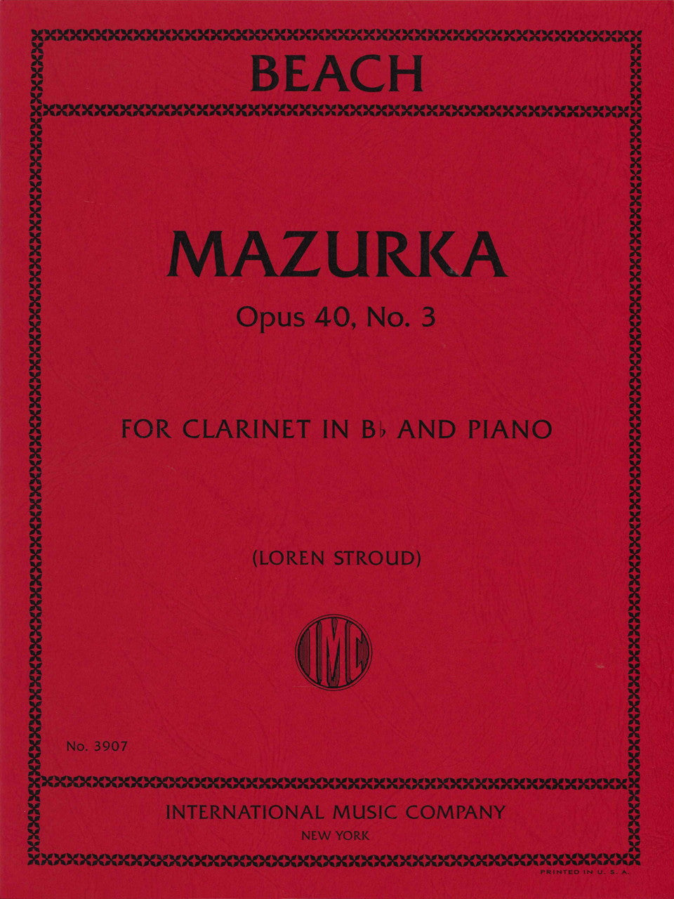 Beach, Mazurka op. 40/3 (IMC)