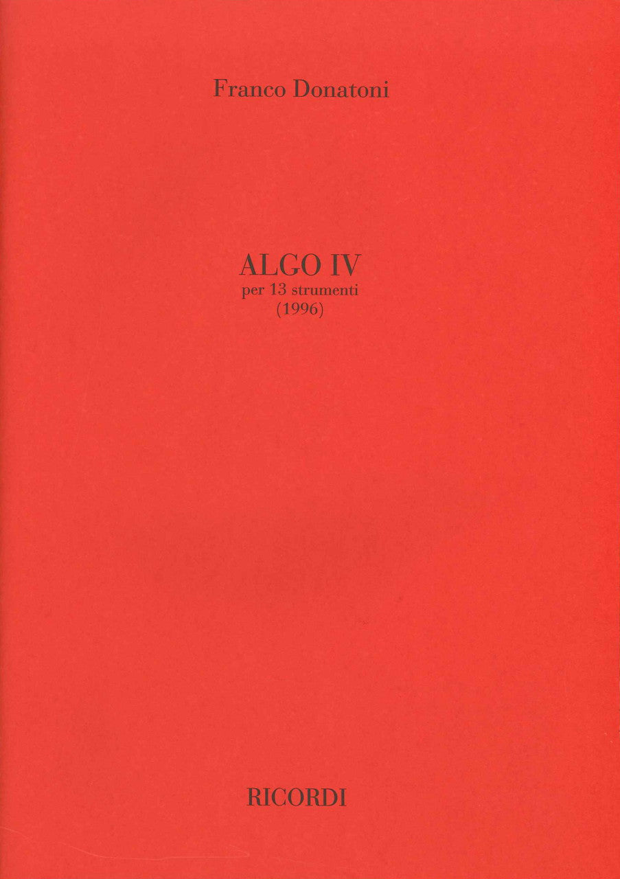 Donatoni, Algo IV (1996) (Ricordi)