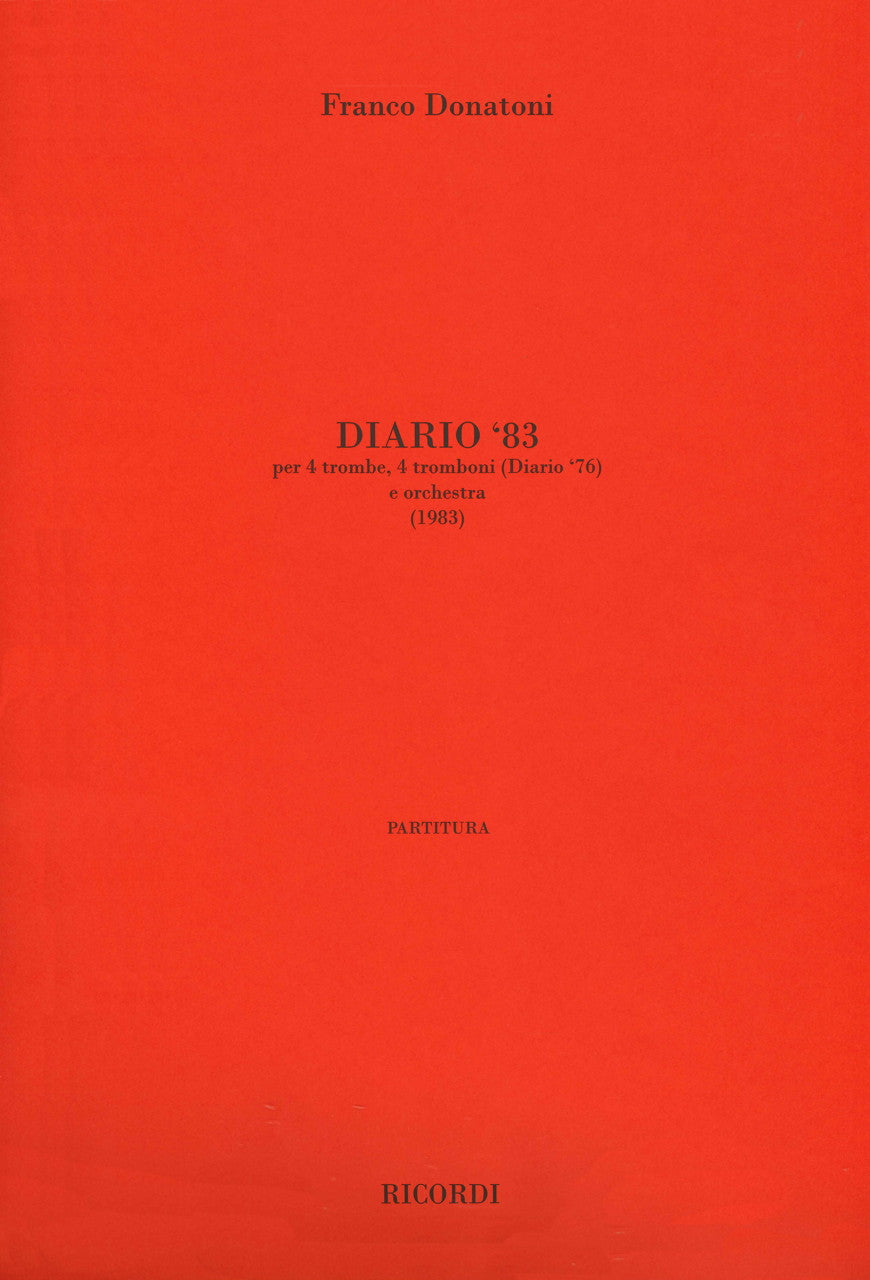 Donatoni, Diario '83 (Ricordi)