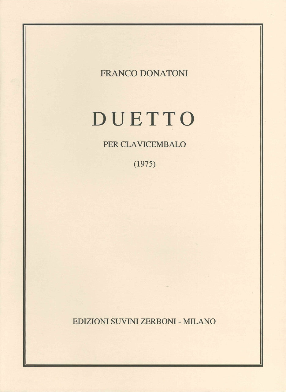 Donatoni, Duetto per clavicembalo (1975) (Suvini Zerboni)
