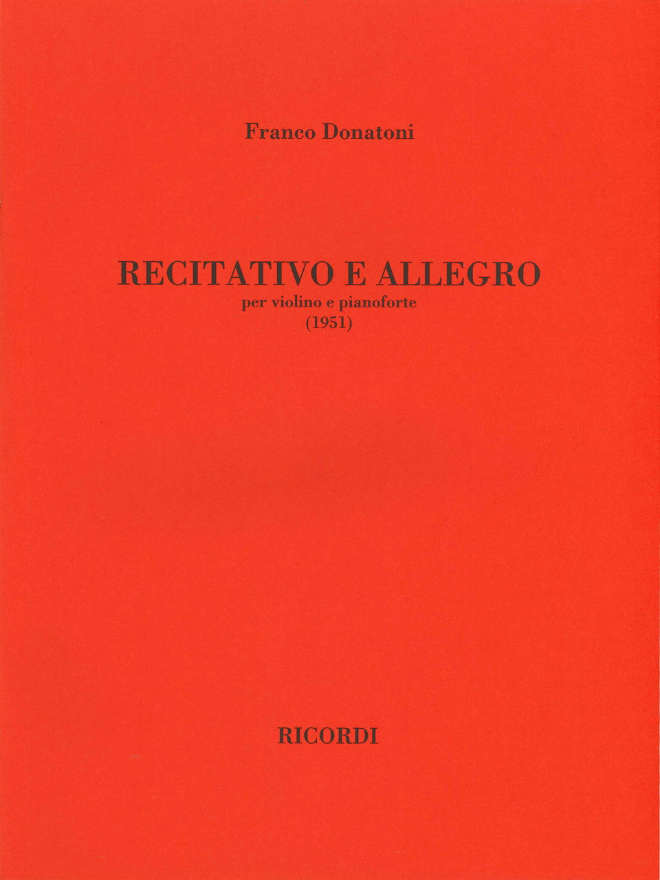 Donatoni, Recitativo e Allegro (1951) (Ricordi)